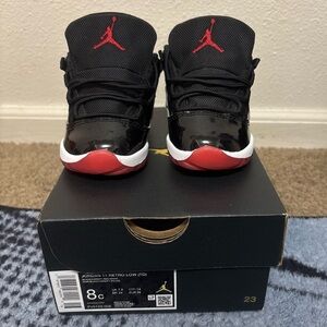 Air Jordan 11 Retro Low TD Black Red Sneakers